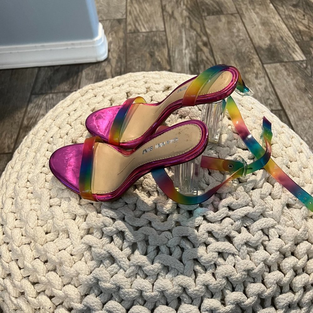 Gianni Bini Liyra Rainbow Heels Gianni Bini. Used once. SZ 6M - Picture 3 of 3